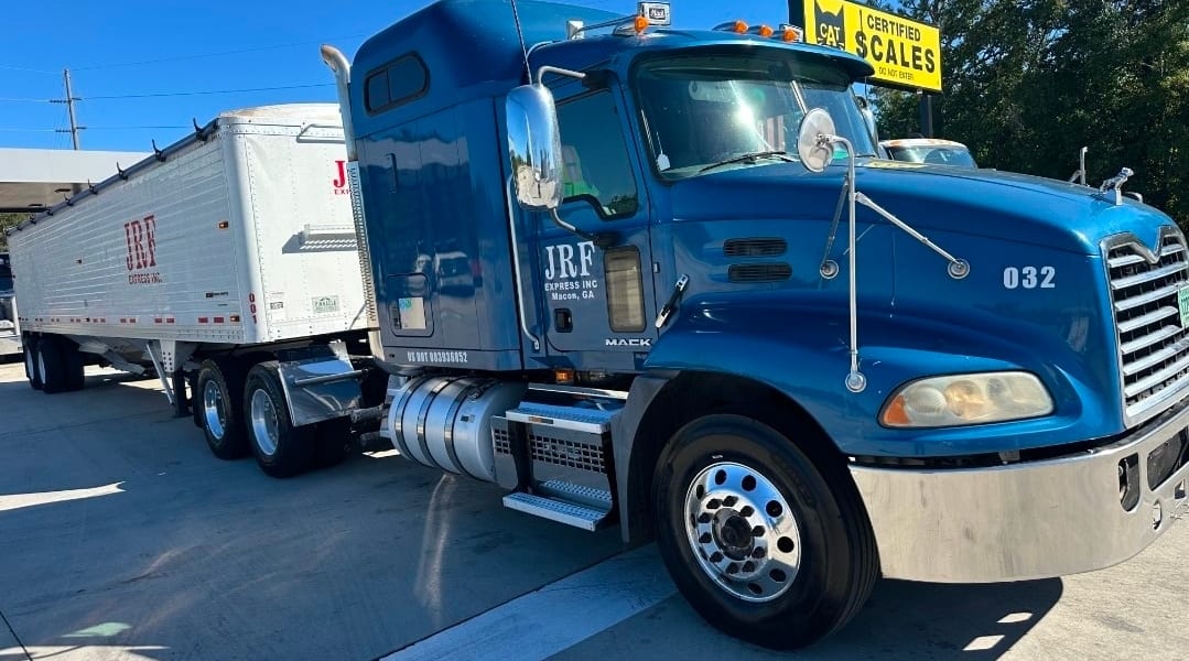 JRF Express CDL driver — blue Mack truck